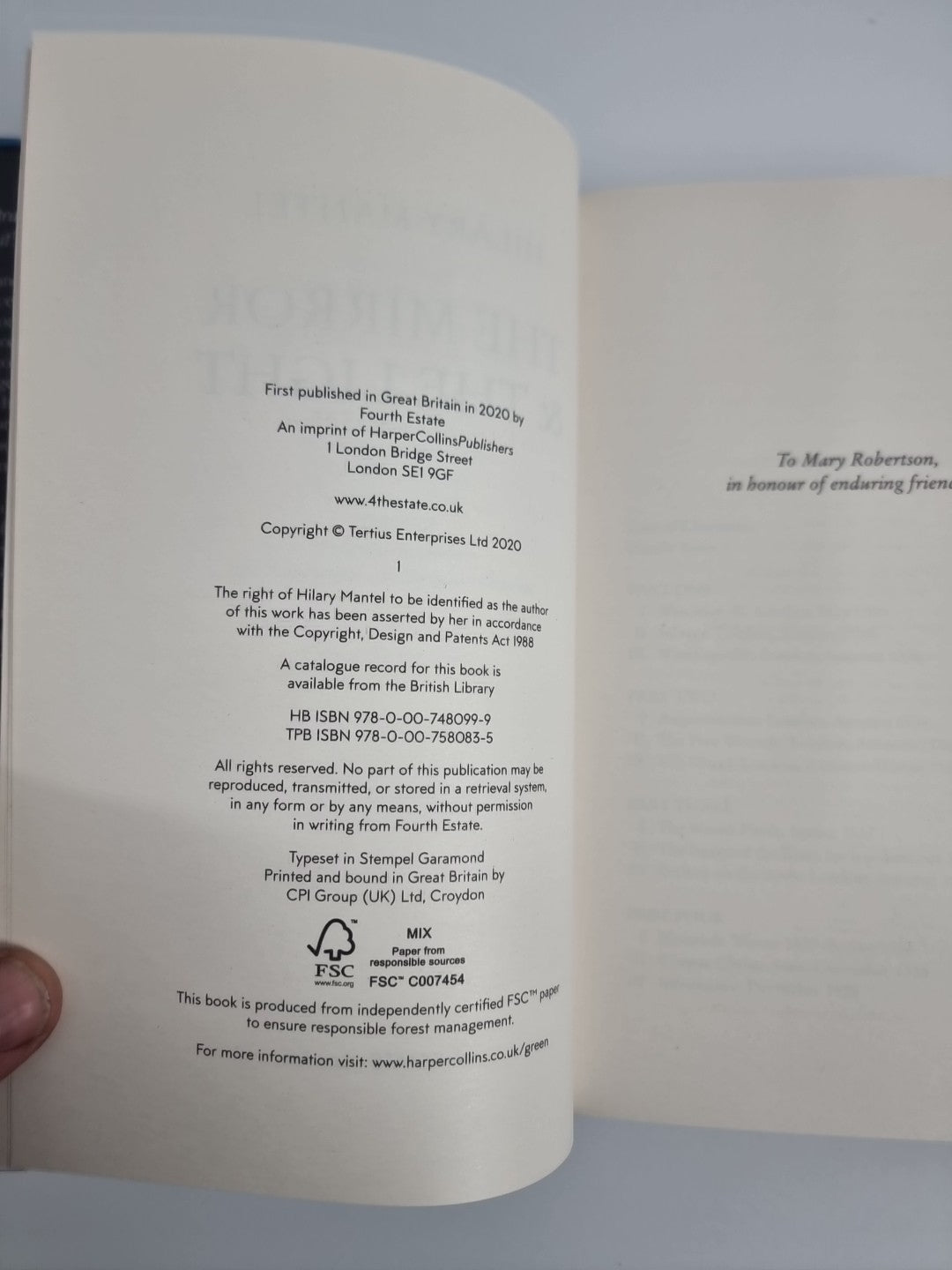 The Mirror & The Light, UNSIGNED, Signed 1st Edition, Hilary Mantel, Hardback.