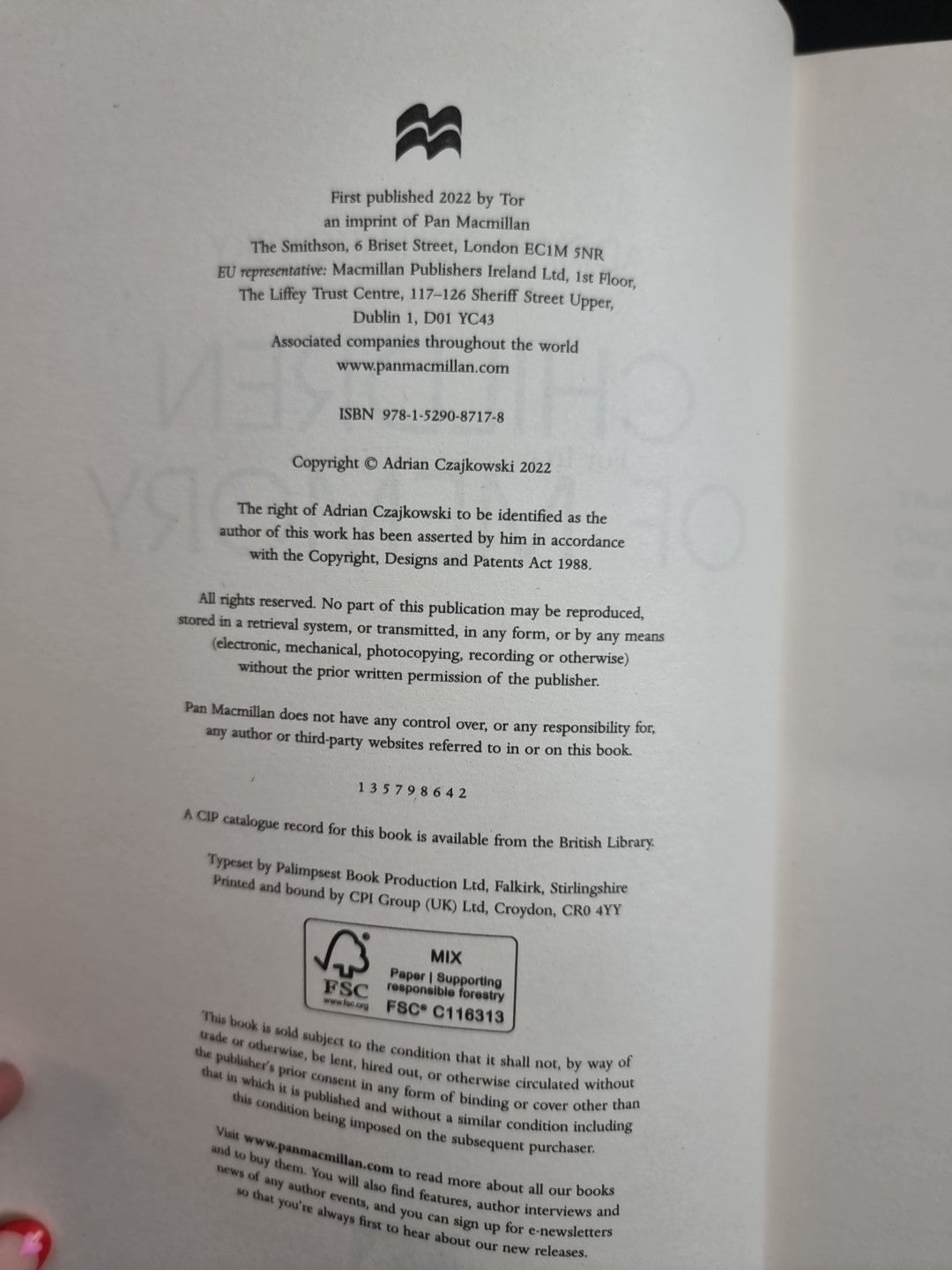 Children of Memory, Tchaikovsky, Adrian 1ST EDITION New