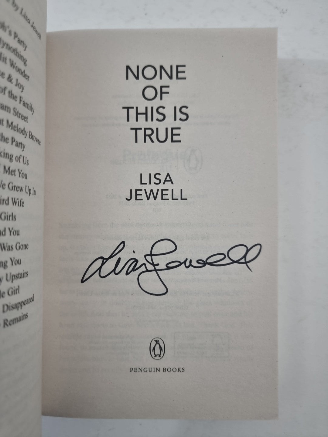 None of This is True: The new 1st edition Signed 