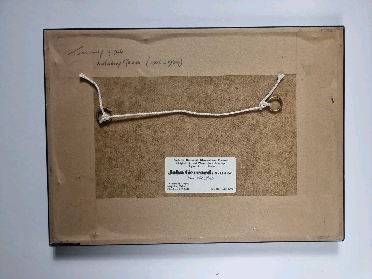 Anthony Gross Etching, Framed - Tuscany - (1926)  Numbered 296/500