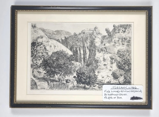 Anthony Gross Etching, Framed - Tuscany - (1926) Signed and Numbered 296/500