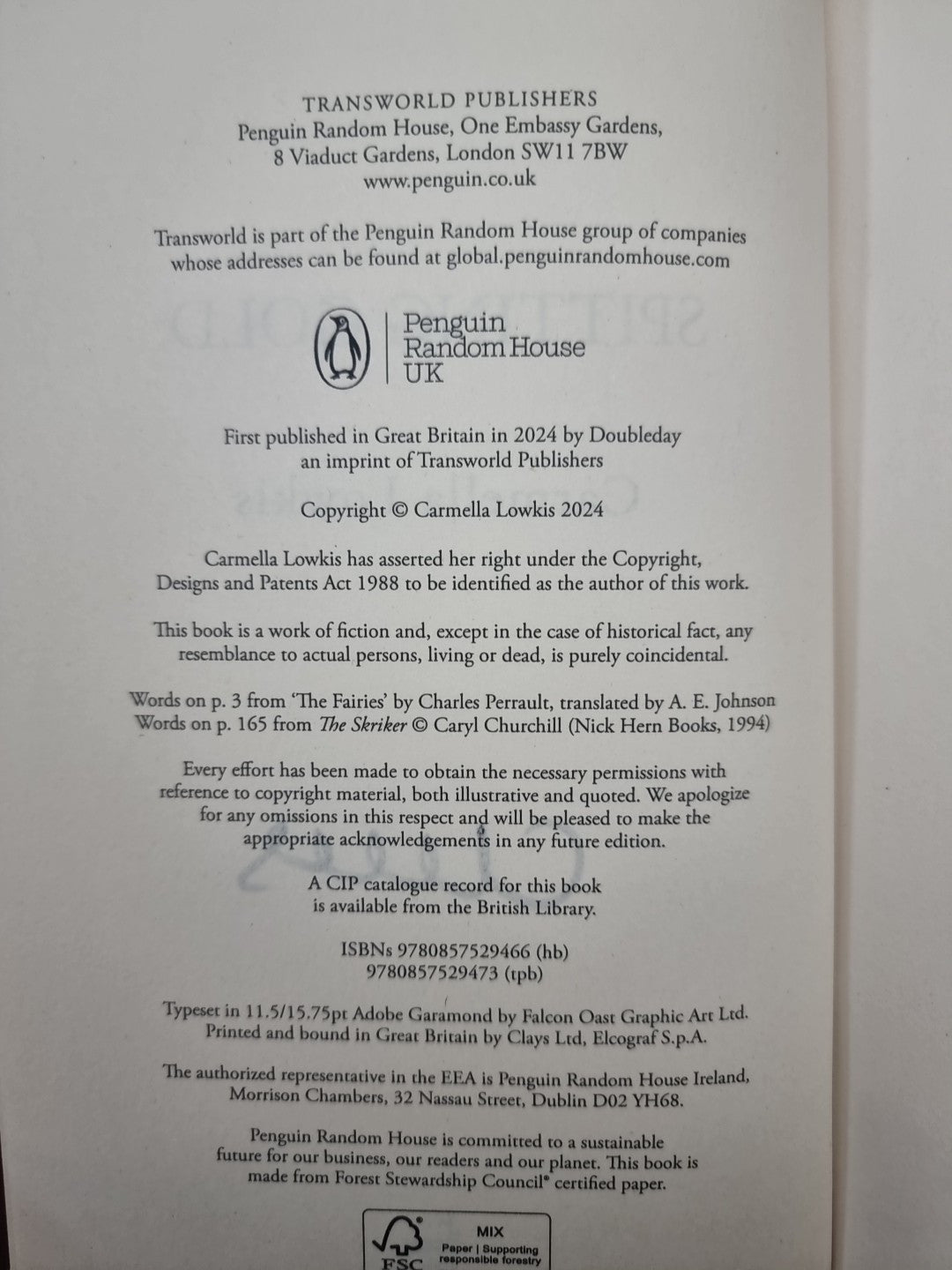 Spitting Gold: An irresistible gothic novel by Lowkis, C. 1st Edition Signed