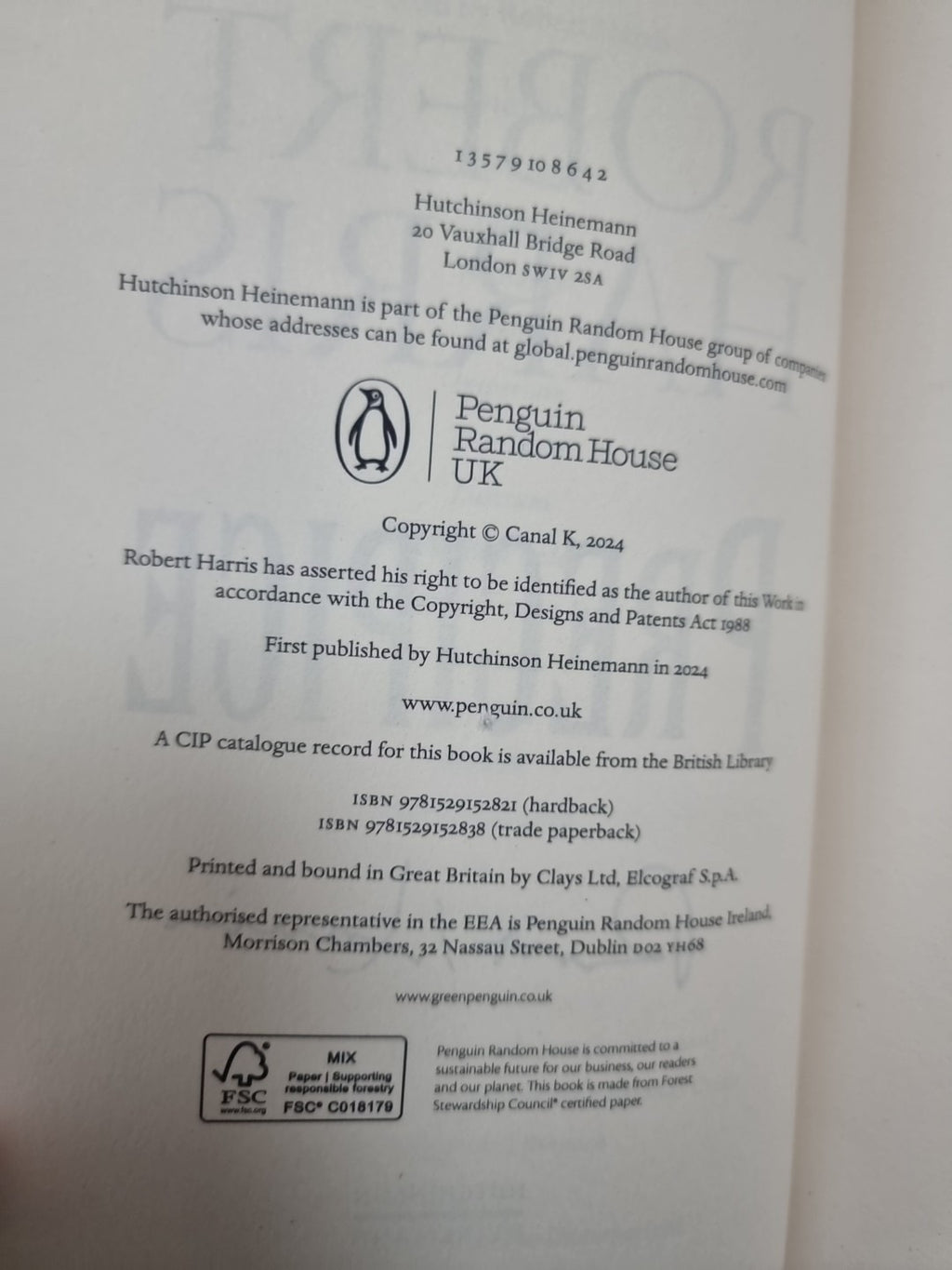 Precipice: The thrilling new novel  Signed 1st Edition 