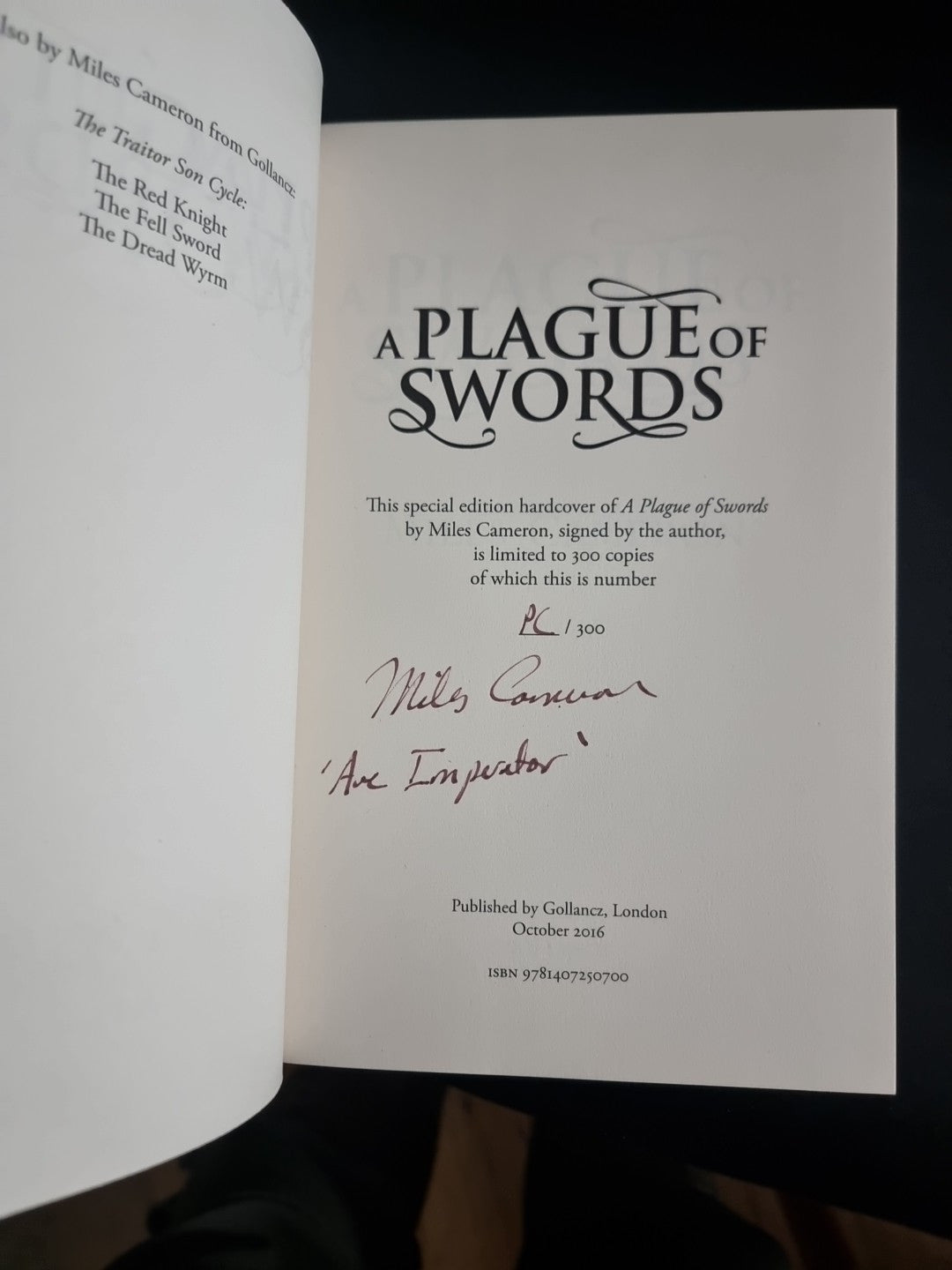 The Traitor Son Cycle: Miles Cameron Complete All 1st Edition All Signed New